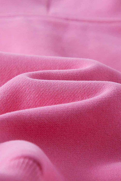 Vintage Washed Cropped Fleece Hoodie - Rose Pink