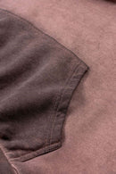 Contrast Cropped Hoodie - Plum Purple