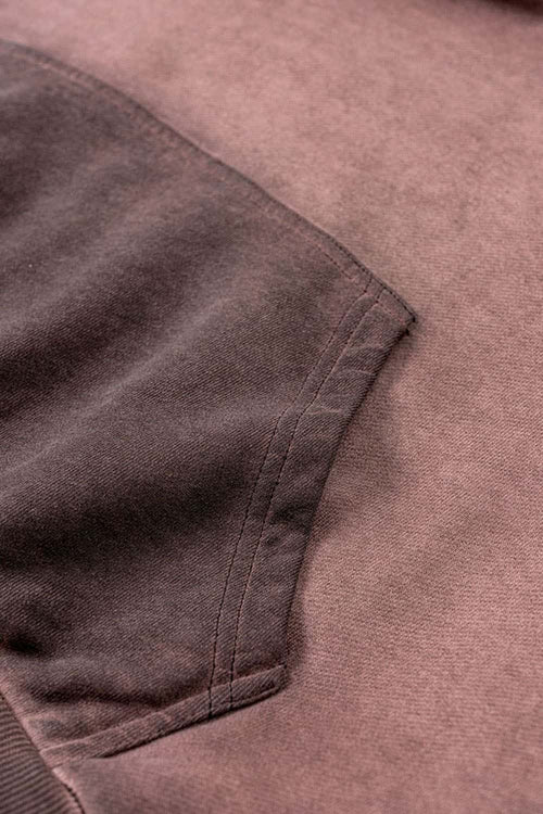 Contrast Cropped Hoodie - Plum Purple