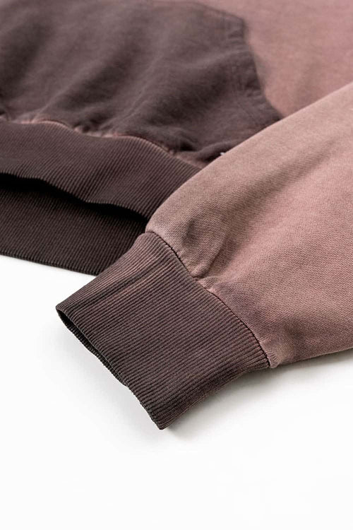 Contrast Cropped Hoodie - Plum Purple