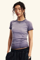 Washed Gradient Tee - Grape Purple