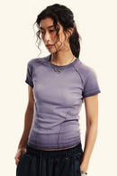Washed Gradient Tee - Grape Purple