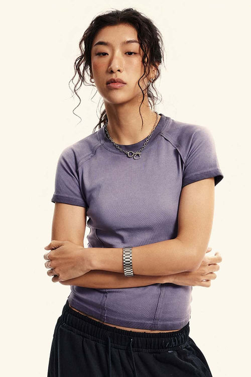 Washed Gradient Tee - Grape Purple