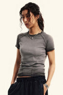 Washed Gradient Tee - Dark Gray