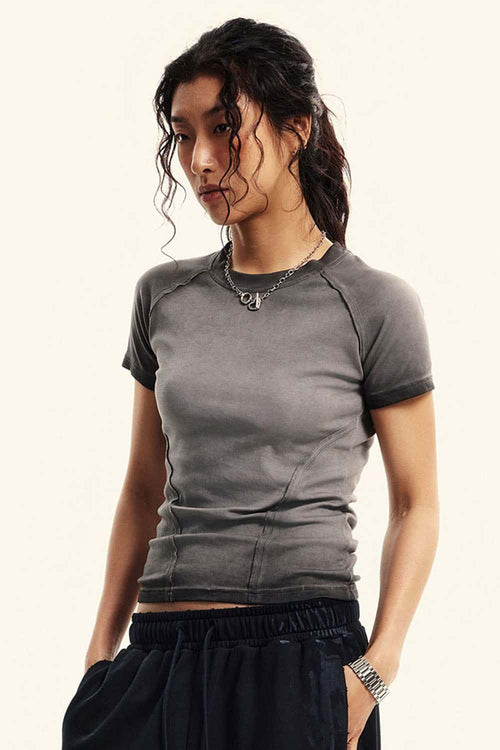 Washed Gradient Tee - Dark Gray