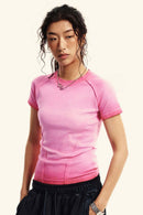 Washed Gradient Tee - Rose Pink
