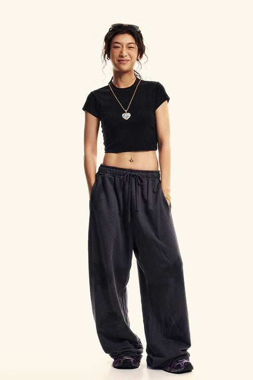 Washed Cropped Short-Sleeve Tee - Fried Snowflakes