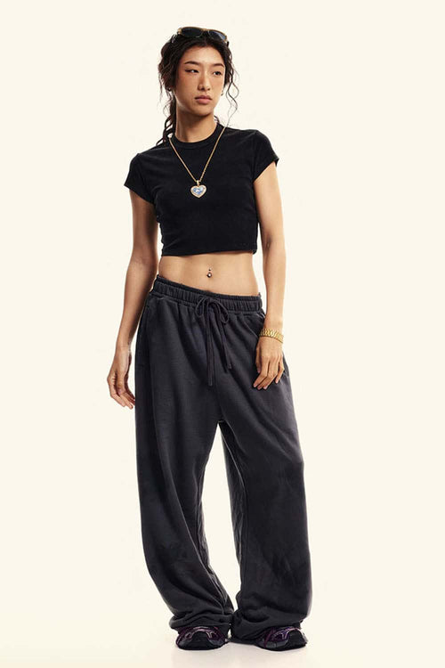 Washed Cropped Short-Sleeve Tee - Fried Snowflakes