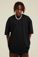 Heavyweight Vintage-Wash Cotton Relaxed-Fit T-Shirt in Black - front modeled view
