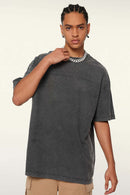 Heavyweight Vintage-Wash Cotton Relaxed-Fit T-Shirt in Dark Gray - front modeled view