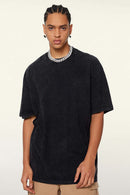 Heavyweight Vintage-Wash Cotton Relaxed-Fit T-Shirt in Fried Snowflakes - full-length front modeled view