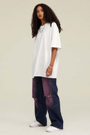 Heavyweight Vintage-Wash Cotton Relaxed-Fit T-Shirt in Ivory White - back modeled view