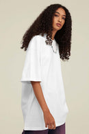 Heavyweight Vintage-Wash Cotton Relaxed-Fit T-Shirt in Ivory White - three-quarter front modeled view