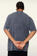 Heavyweight Vintage-Wash Cotton Relaxed-Fit T-Shirt in Royal Blue - full-length front modeled view
