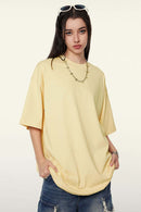 Ultra-Heavyweight Drop-Shoulder T-Shirt in Cream Apricot - product detail close-up