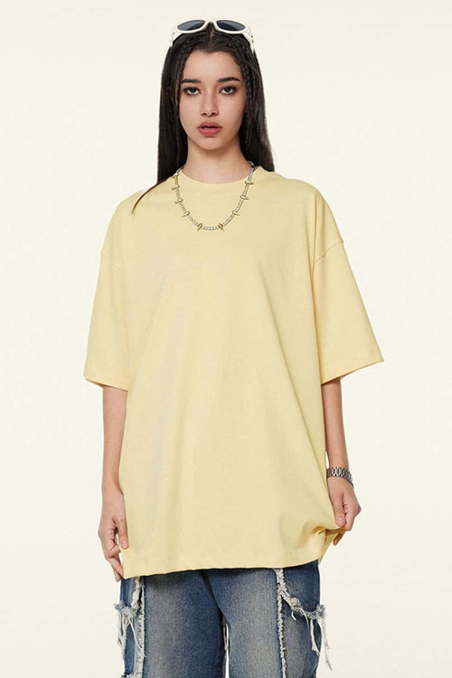Ultra-Heavyweight Drop-Shoulder T-Shirt in Cream Apricot - front product view