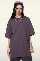 Ultra-Heavyweight Drop-Shoulder T-Shirt in Fade Purple - product detail close-up
