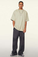 Ultra-Heavyweight Drop-Shoulder T-Shirt in Gray Apricot - full-length front modeled view