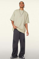 Ultra-Heavyweight Drop-Shoulder T-Shirt in Gray Apricot - front product view
