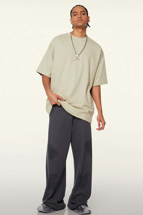 Ultra-Heavyweight Drop-Shoulder T-Shirt in Gray Apricot - front product view