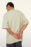 Ultra-Heavyweight Drop-Shoulder T-Shirt in Gray Apricot - back modeled view