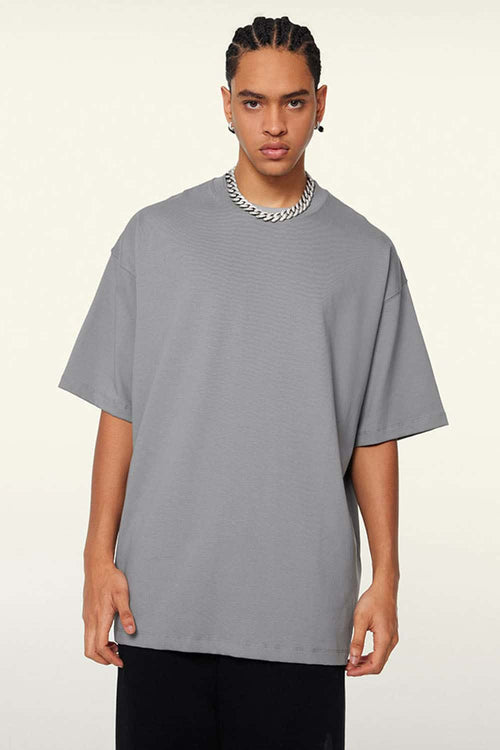 Ultra-Heavyweight Drop-Shoulder T-Shirt in Medium Gray - front product view
