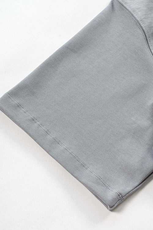 Ultra-Heavyweight Drop-Shoulder T-Shirt in Medium Gray - cuff detail