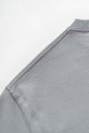 Ultra-Heavyweight Drop-Shoulder T-Shirt in Medium Gray - collar detail