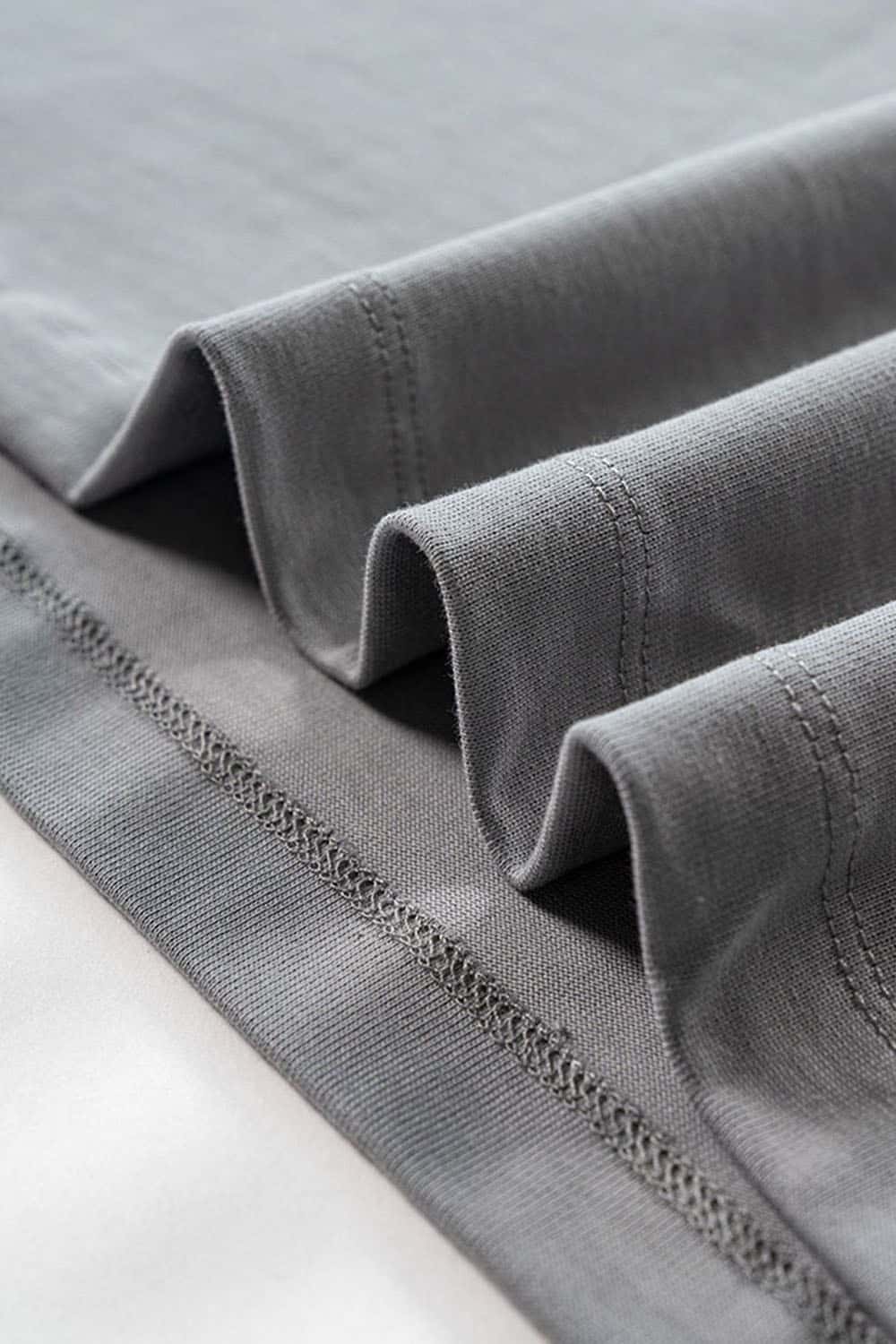 Ultra-Heavyweight Drop-Shoulder T-Shirt in Medium Gray - fabric texture close-up