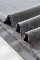 Ultra-Heavyweight Drop-Shoulder T-Shirt in Medium Gray - fabric texture close-up