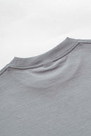 Ultra-Heavyweight Drop-Shoulder T-Shirt in Medium Gray - collar detail