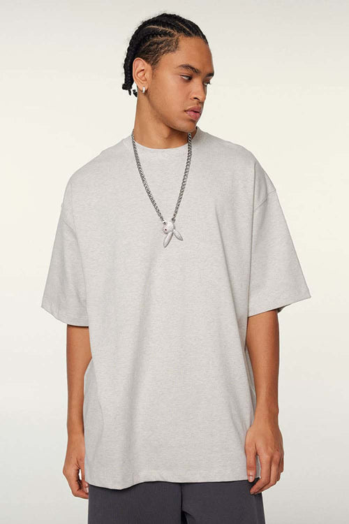 Ultra-Heavyweight Drop-Shoulder T-Shirt in Oat Gray - front product view