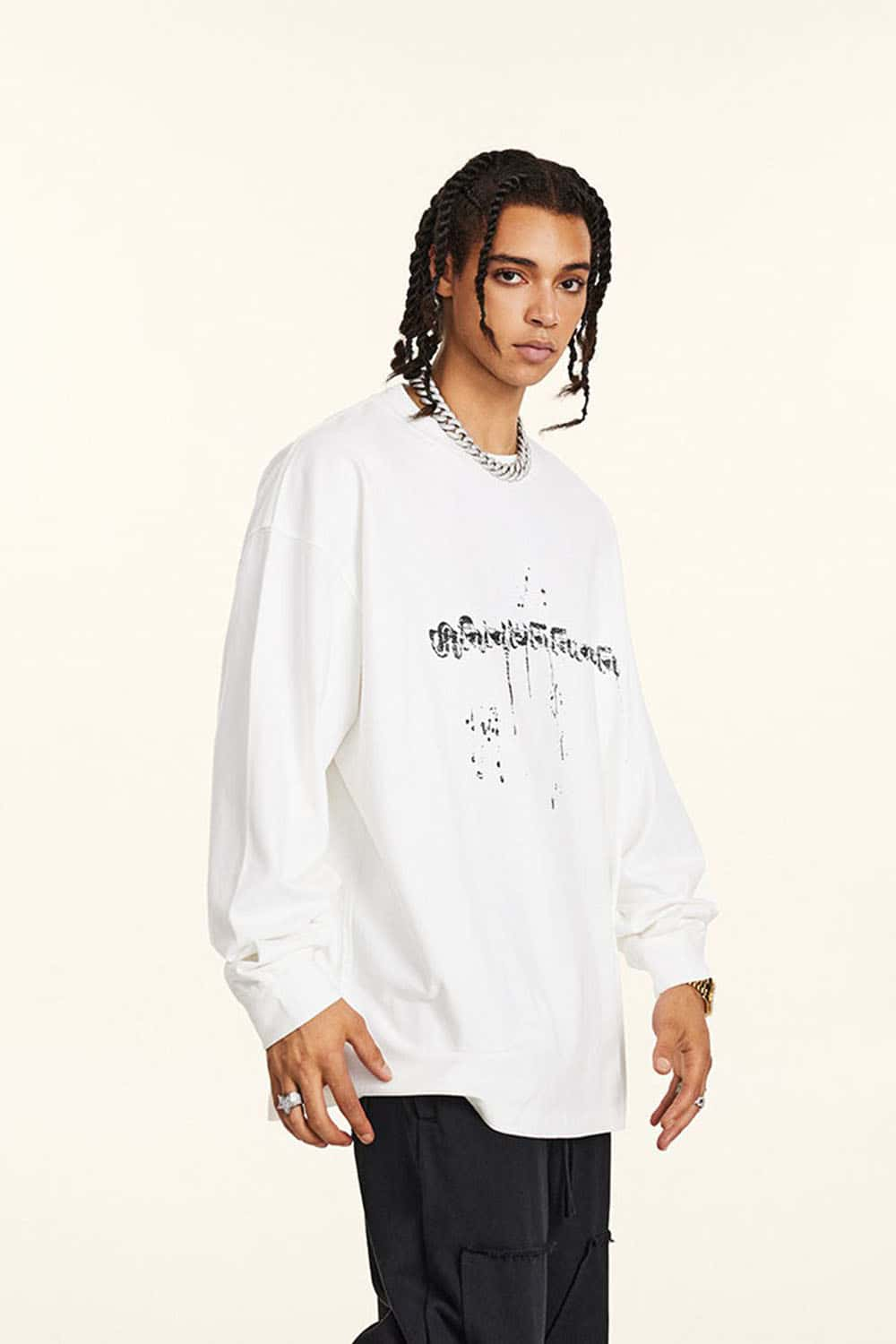 Men's Heavyweight Washed Long Sleeve T-Shirt Oversized Base Layer