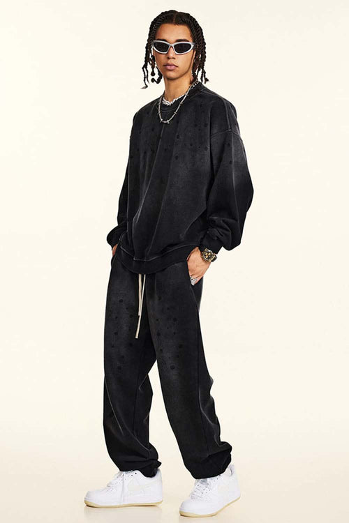 Heavyweight Fleece Graphic Crewneck - Black