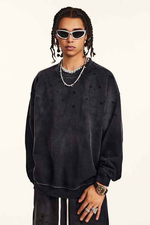 Heavyweight Fleece Graphic Crewneck - Black