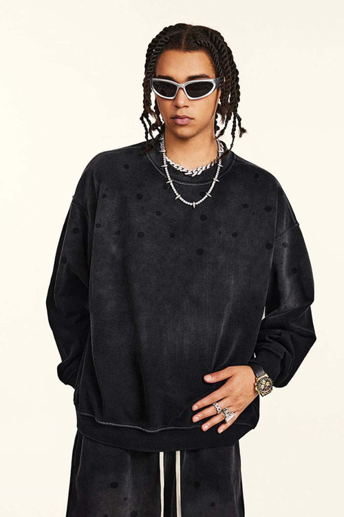 Heavyweight Fleece Graphic Crewneck - Black