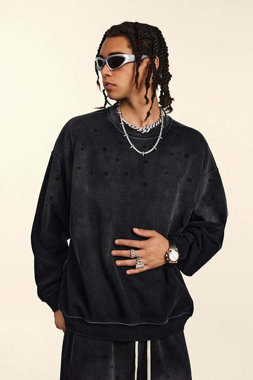 Heavyweight Fleece Graphic Crewneck - Black