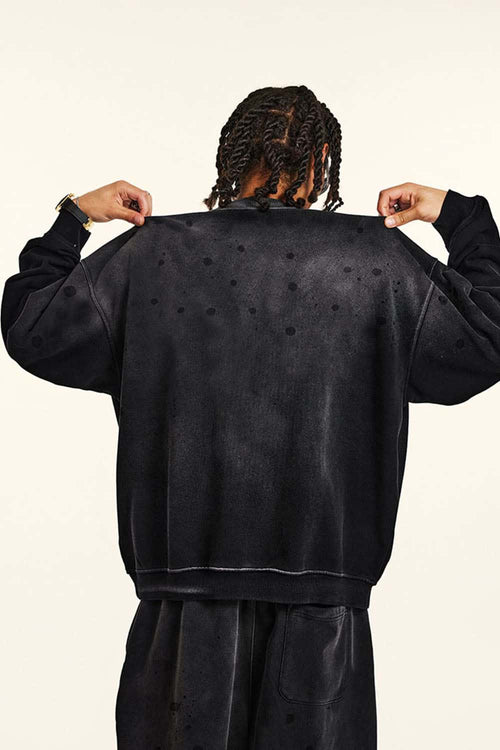 Heavyweight Fleece Graphic Crewneck - Black