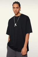 Relaxed Washed Cotton Tee - Black
