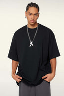 Relaxed Washed Cotton Tee - Black