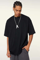 Relaxed Washed Cotton Tee - Black