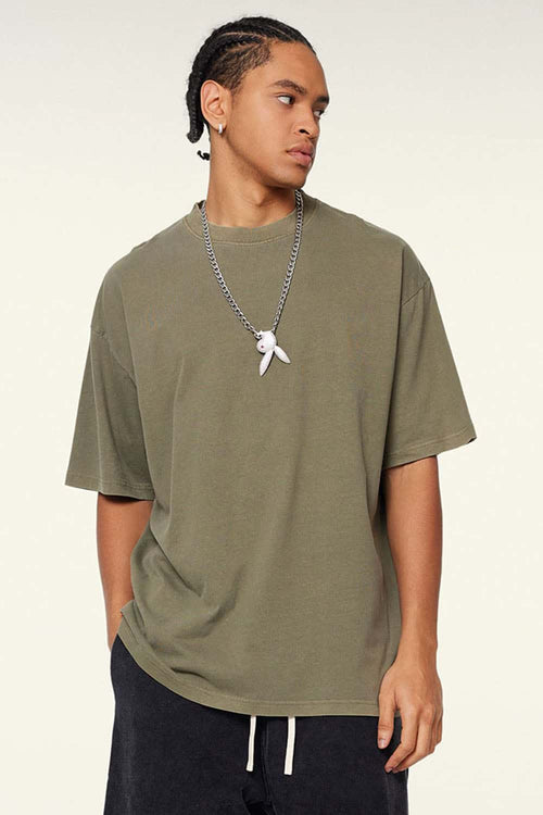 Relaxed Washed Cotton Tee - Camel
