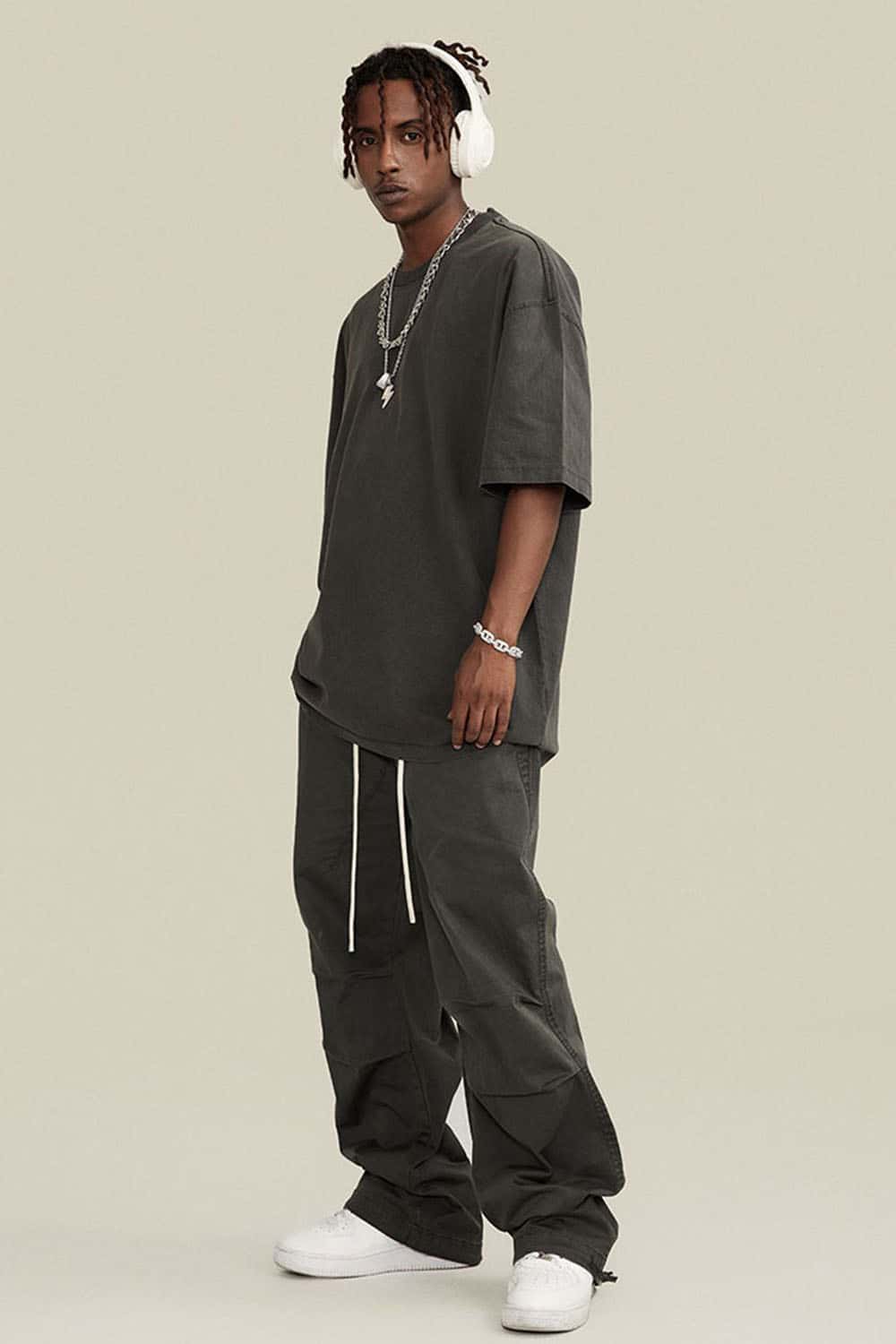 Relaxed Washed Cotton Tee - Dirty Gray