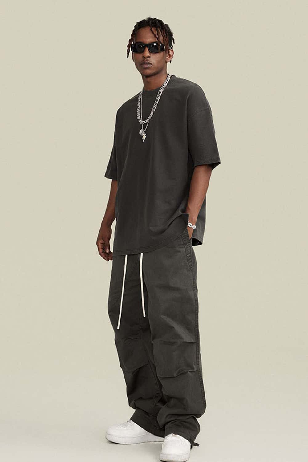 Relaxed Washed Cotton Tee - Dirty Gray