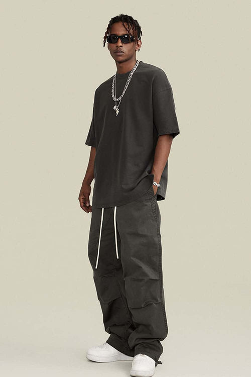Relaxed Washed Cotton Tee - Dirty Gray