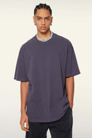 Relaxed Washed Cotton Tee - Grape Purple