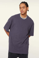 Relaxed Washed Cotton Tee - Grape Purple