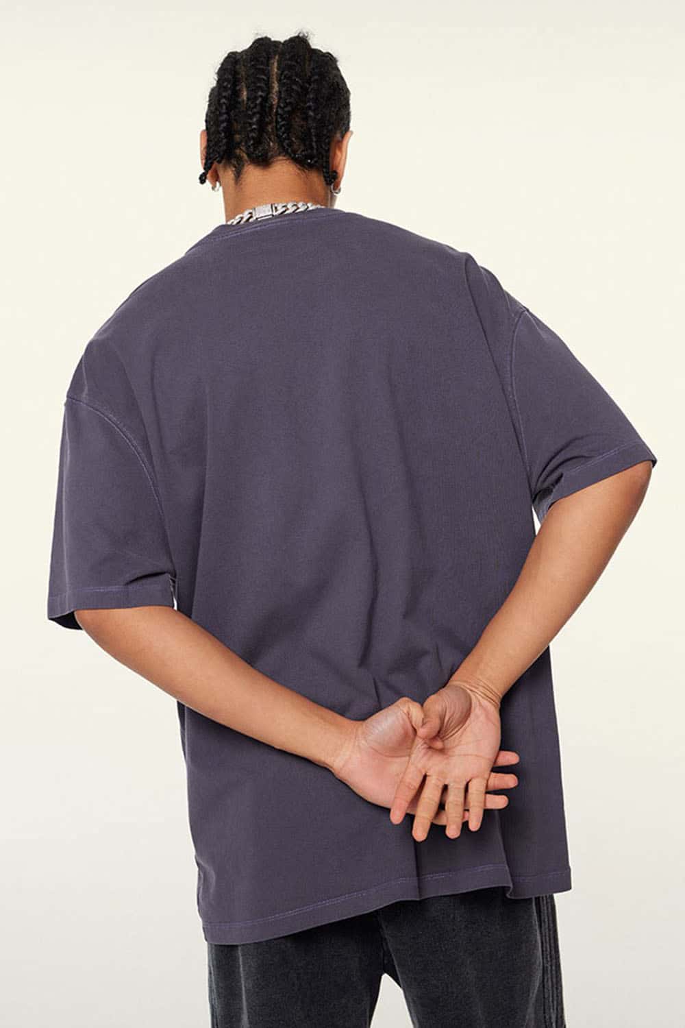 Relaxed Washed Cotton Tee - Grape Purple