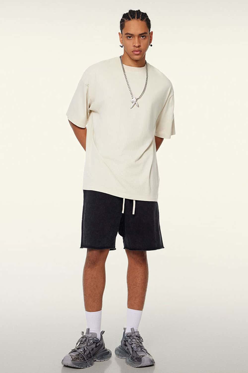 Relaxed Washed Cotton Tee - Gray Apricot
