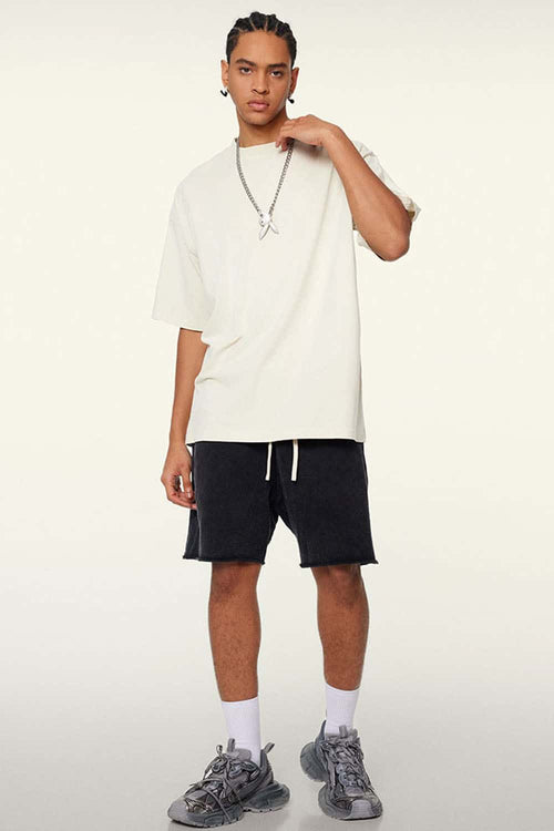 Relaxed Washed Cotton Tee - Gray Apricot